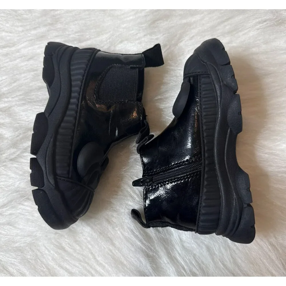 Zara x Disney Baby Toddler Girls 6 Minnie Mouse Black Patent Chelsea Boots